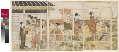 Sécher les vêtements - Kitagawa Utamaro