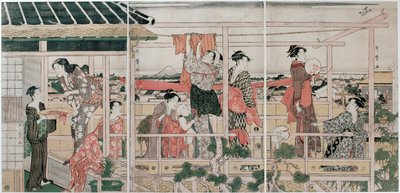 Sécher les vêtements, vers 1790 - Kitagawa Utamaro