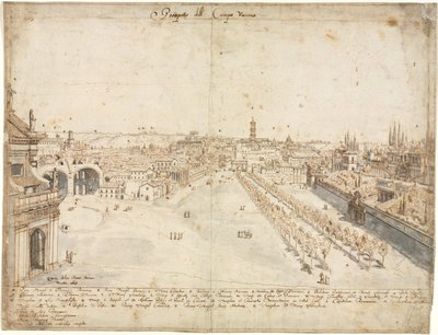 Dix-huit vues de Rome : Le Campo Vaccino (Le Forum Romain) - Kitagawa Utamaro