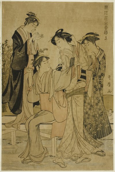 Plaisirs Élégants : Le Parfum des Fleurs, droite (Furyu hana no ka asobi, jo) - Kitagawa Utamaro
