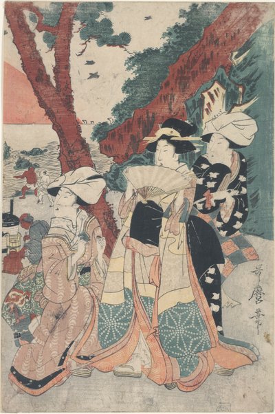 Plage de Futamigaura au Nouvel An - Kitagawa Utamaro