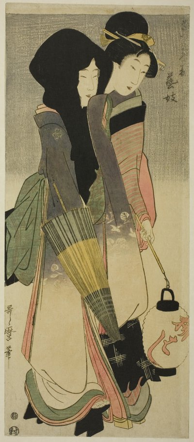 Geisha, de la série "Trois amusements des beautés contemporaines" - Kitagawa Utamaro
