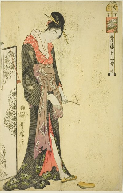 Heure du Bœuf [2h] (Ushi no koku), de la série "Les Douze Heures à Yoshiwara (Seiro juni toki tsuzuki)" - Kitagawa Utamaro