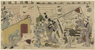 Nettoyage de la Maison en Préparation du Nouvel An - Kitagawa Utamaro