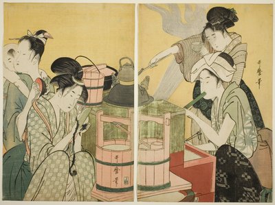 Scène de cuisine - Kitagawa Utamaro