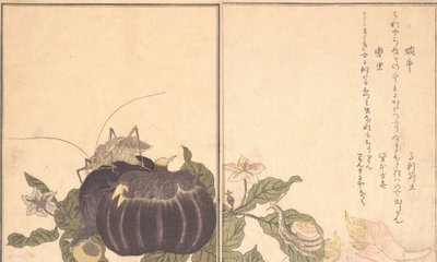 Escargot Terrestre Katatsumuri, Grande Sauterelle Kutsuwamushi - Kitagawa Utamaro