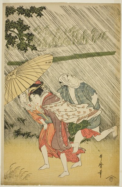 Amoureux sous un parapluie, vers 1797 - Kitagawa Utamaro