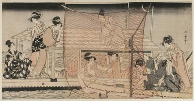 Pêche au filet de nuit sur la rivière Sumida, vers 1800 - Kitagawa Utamaro