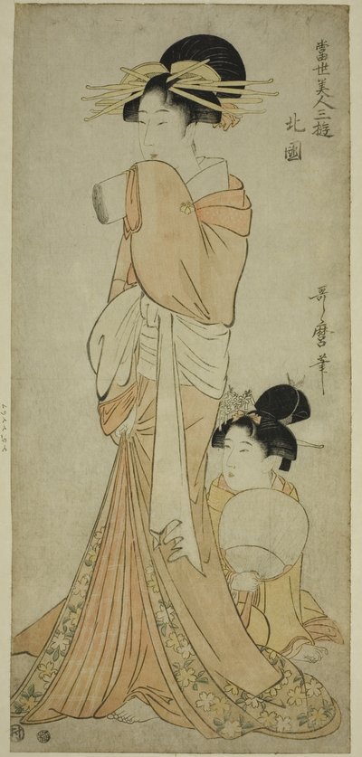 Quartier Nord (Hokkoku), de la série "Trois divertissements des beautés contemporaines" - Kitagawa Utamaro