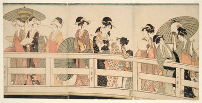 Au-dessus et en dessous du pont Ryogoku - Kitagawa Utamaro