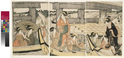 Au-dessus et en dessous du Pont Ryogoku - Kitagawa Utamaro