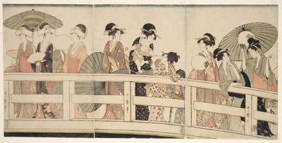 Sur et sous le pont de Ryogoku - Kitagawa Utamaro