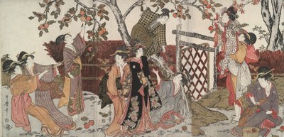 Cueilleurs de kakis - Kitagawa Utamaro