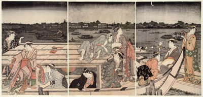 Promenade en bateau sur la rivière Sumida - Kitagawa Utamaro
