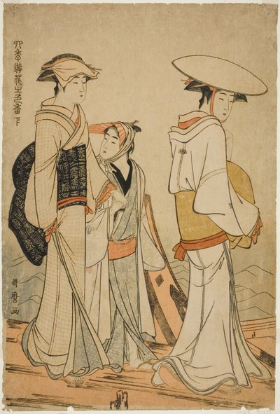 Plaisirs des quatre saisons : Couleurs et parfums des fleurs, gauche - Kitagawa Utamaro