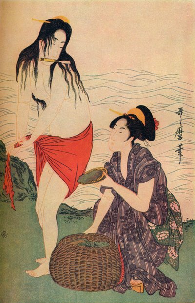 Panneau droit du triptyque Les plongeurs de perles par Utamaro, vers 1797-98 - Kitagawa Utamaro