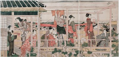 Sécherie des vêtements - Kitagawa Utamaro