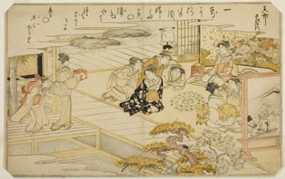 Jeu de correspondance de coquillages, du livre illustré "Cadeaux de la marée descendante (Shiohi no tsuto)" - Kitagawa Utamaro