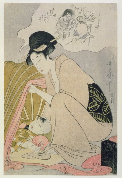 T H Riches 1913. Enfant ayant un cauchemar - Kitagawa Utamaro