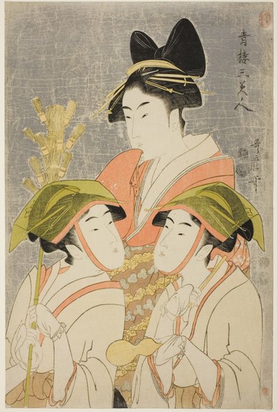 Trois beautés de Yoshiwara (Seiro san bijin) - Kitagawa Utamaro