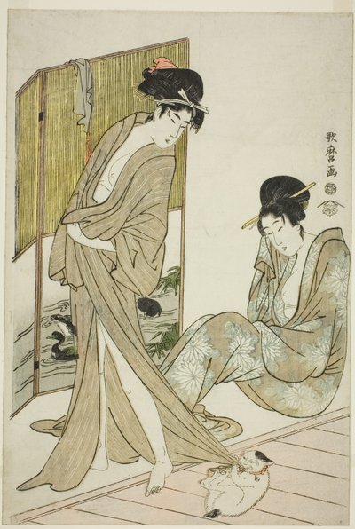 Deux jeunes femmes après un bain - Kitagawa Utamaro