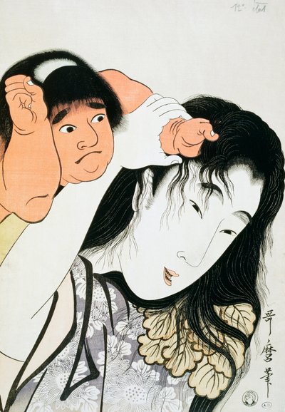 Yamauba et Kintaro, figures populaires du folklore japonais, estampe ukiyo-e par Kitagawa Utamaro (1753-1806), période Edo - Kitagawa Utamaro