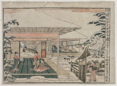Chushingura : Acte IX de la série Images en perspective pour La Maison du Trésor de la Loyauté, vers 179 - Kitao Masayoshi
