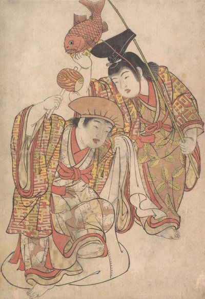 Garçons déguisés en Daikoku et Ebisu - Kitao Shigemasa
