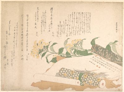 Des marguerites et deux makimono - Kitao Shigemasa