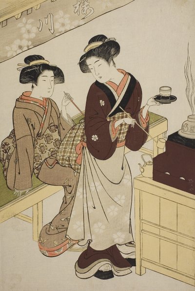 La maison de thé Sakuragawa, c.1777 - Kitao Shigemasa