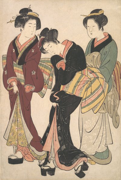 Deux geishas et une servante, vers 1790 - Kitao Shigemasa