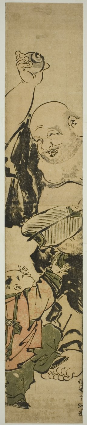 Jeune garçon suppliant Hotei - Kitao Shigemasa