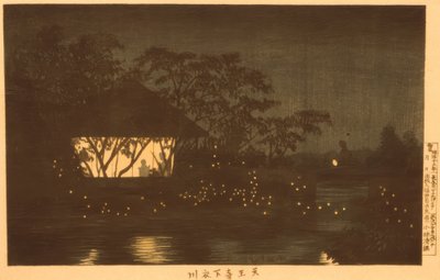 La rivière Koromo en dessous du temple Tennoji - Kiyochika Kobayashi