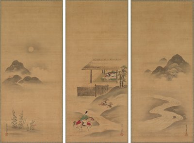 Minamoto no Nakakuni rend visite à Lady Kogō - Kiyohara Yukinobu
