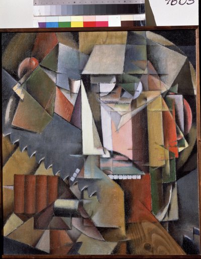 Autoportrait avec une scie - Klyun Ivan (1873 1943)