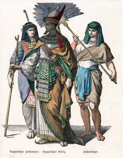 Roi égyptien et assistants masculins - Knilling