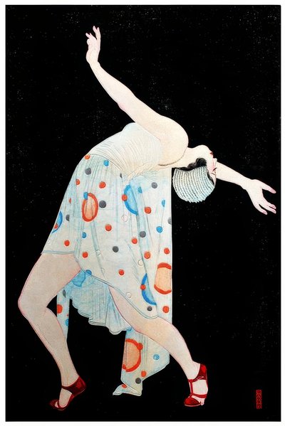 Fille moderne Art Déco dansant - Kobayakawa Kiyoshi