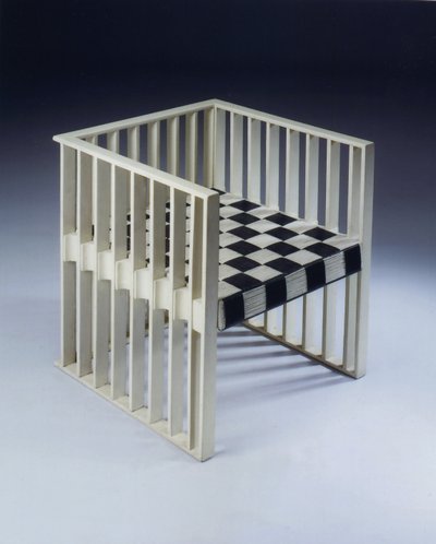 Un fauteuil en hêtre peint et en canne, vers 1901 - Koloman Moser