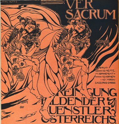 Couverture du numéro de février 1898 de Ver Sacrum, la revue du mouvement Art Nouveau Sezession ... - Koloman Moser