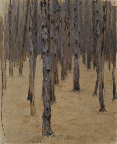 Forêt de conifères sous la neige - Koloman Moser