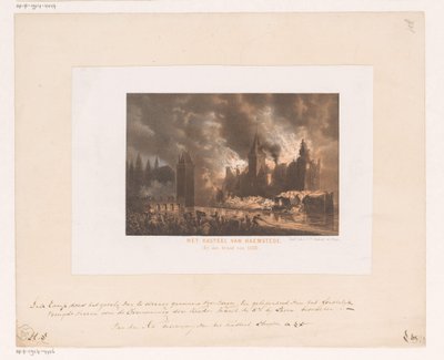 Incendie au château de Haamstede - Koninklijke Nederlandse Steendrukkerij van C.W. Mieling