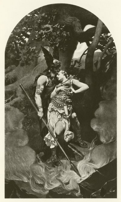 Wotan prend congé de Brunhild (gravure) - Konrad Dielitz