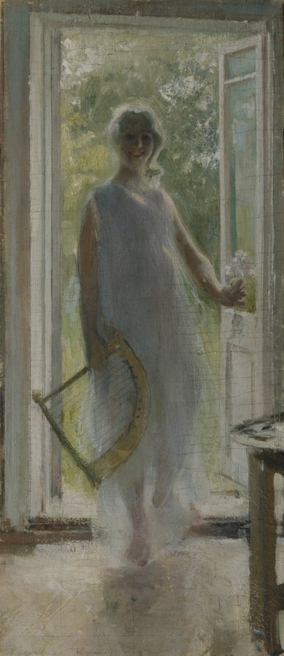 Une fille sur le seuil - Konstantin Alekseevich Korovin