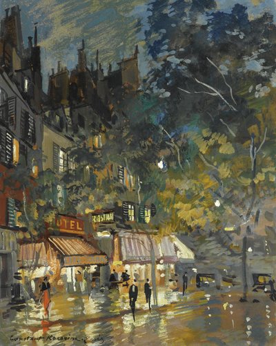 Café à Paris la nuit, 1936 - Konstantin Alekseevich Korovin