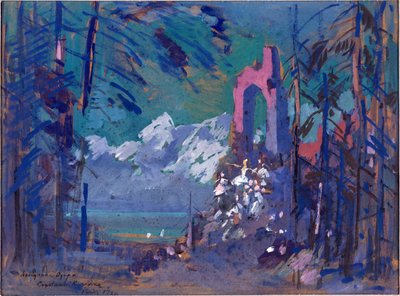 Décor préparatoire pour le ballet Le lac des cygnes de Piotr Tchaïkovski - Konstantin Alekseevich Korovin