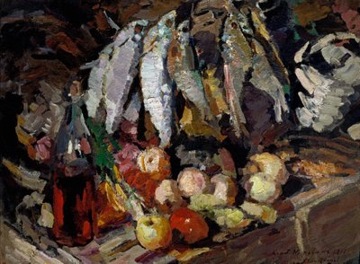 Poissons, vin, fruits - Konstantin Alekseevich Korovin