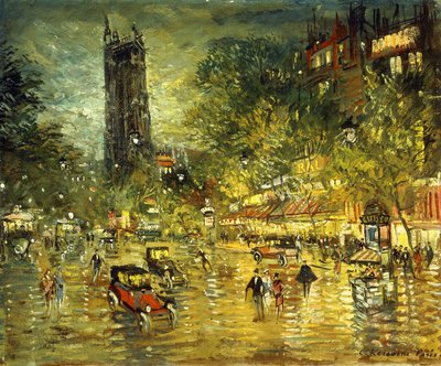Scène de rue parisienne - Konstantin Alekseevich Korovin