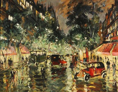 Nuit pluvieuse à Paris, années 1930 - Konstantin Alekseevich Korovin
