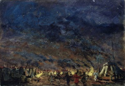 Le camp des Polovtsiens. Décor de scène pour l