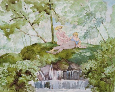 Amoureux dans un paysage - Konstantin Andreevic Somov